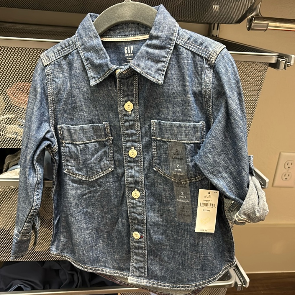 Gap denim toddler button down size 2T